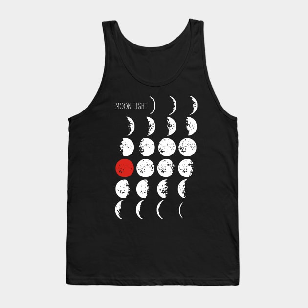 Moonlight - Moon Phases With Blood Full Moon Tank Top by EDDArt